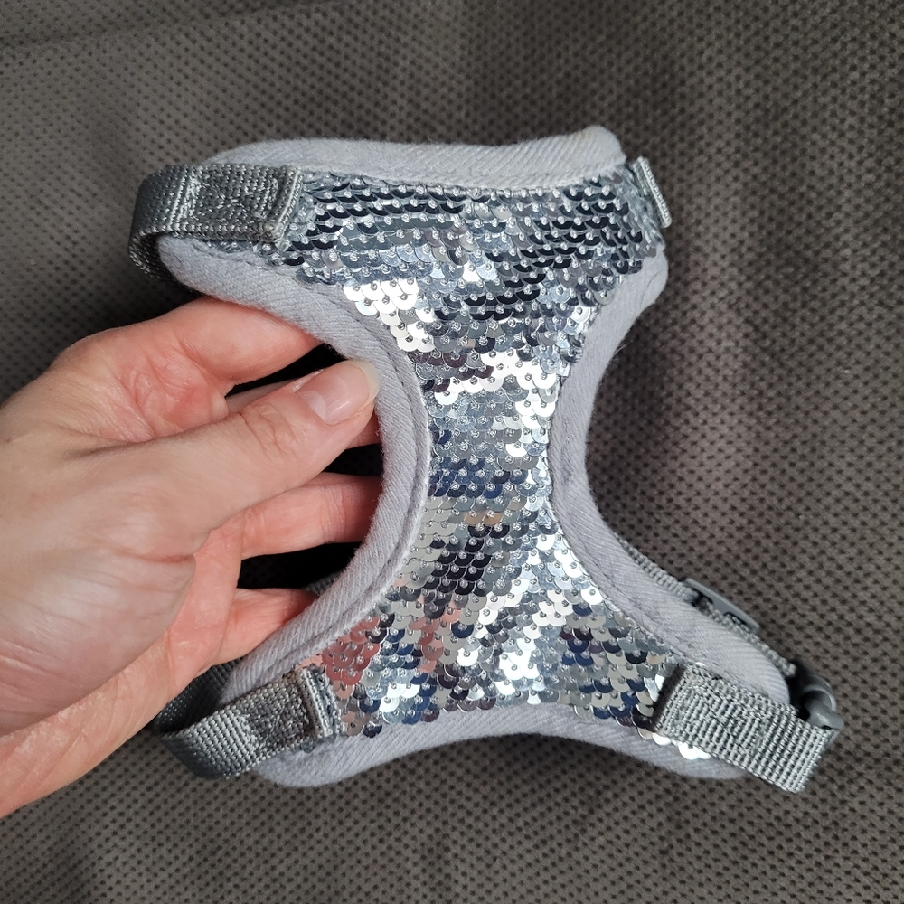 ⭐Silver Sequin Pet Harness⭐